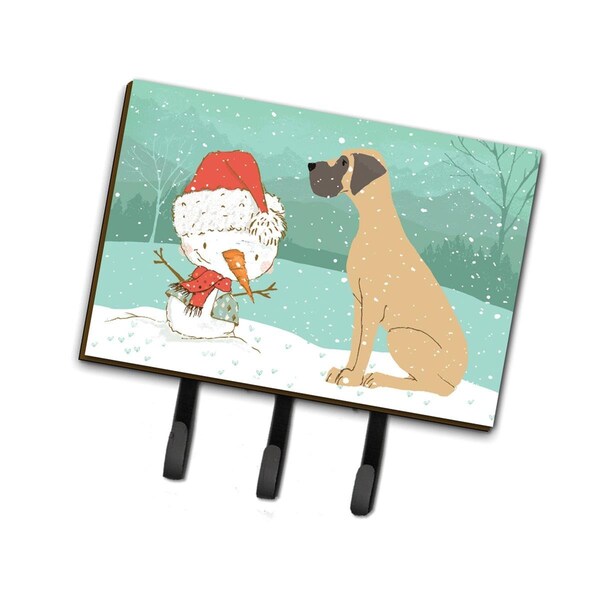 Carolines Treasures Fawn Natural Great Dane Snowman Christmas Leash or Key Holder CK2040TH68 - main